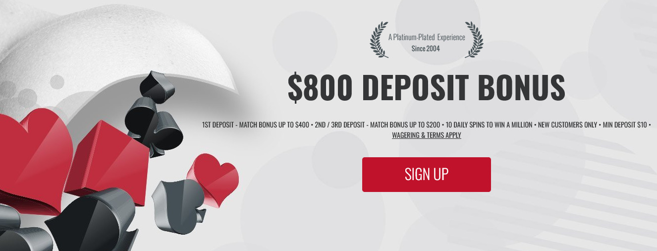platinum play casino get $800 deposit bonus