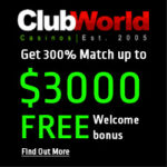 club world casino get 3000 welcome bonus